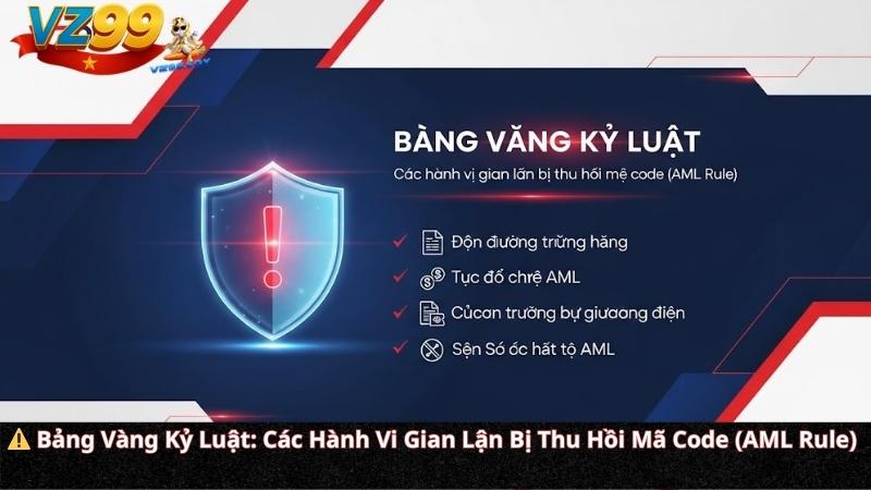⚠️ Bảng Vàng Kỷ Luật: Các Hành Vi Gian Lận Bị Thu Hồi Mã Code (AML Rule)